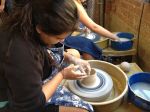 11th grader Jessica A. at the pottery wheel